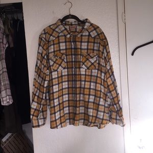 Mens button down flannel long sleeve shirt